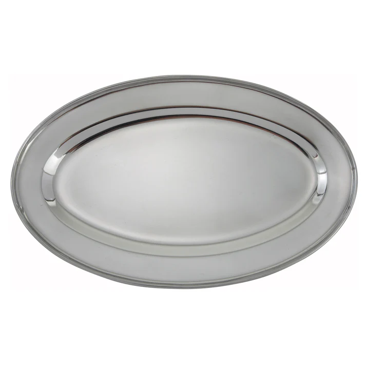  Oval Platter, Stainless Steel / 16"