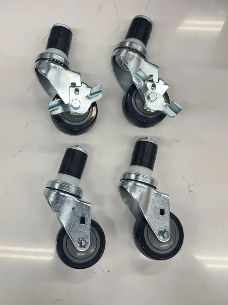 3" Caster for Stainless Steel Table, Set of 4/Box, 2 wheels with breaks & 2 Wheels with no breaks