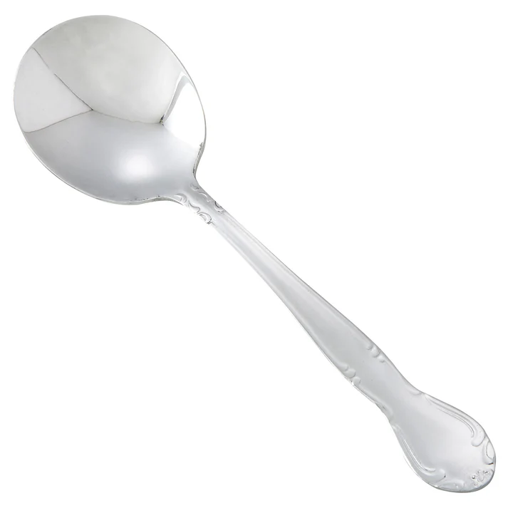Elegance Mirror Bouillon Spoon, 18/0 Heavyweight - Dozen - 