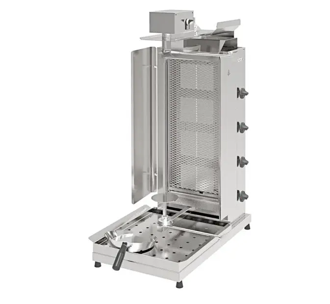 Inoksan PDG 104MN Natural Gas / Field Convertible Doner Kebab Machine / Vertical Broiler with Mesh Shield - 132-165 lb. Capacity 