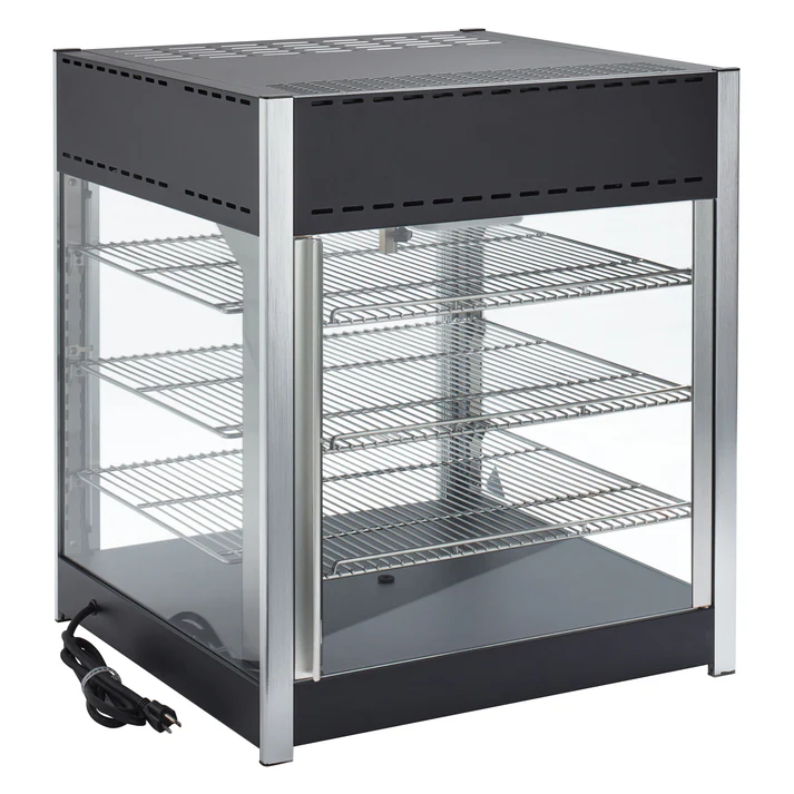 Electric Heated & Humidified Holding Display Merchandiser with 3 Display Shelves
