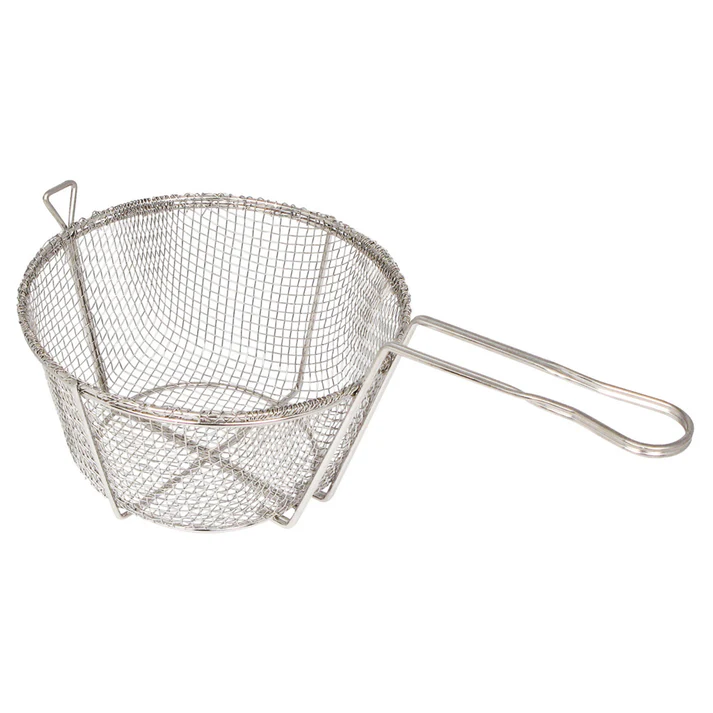 Round 4mm Mesh Wire Fry Basket - 8-1/2"