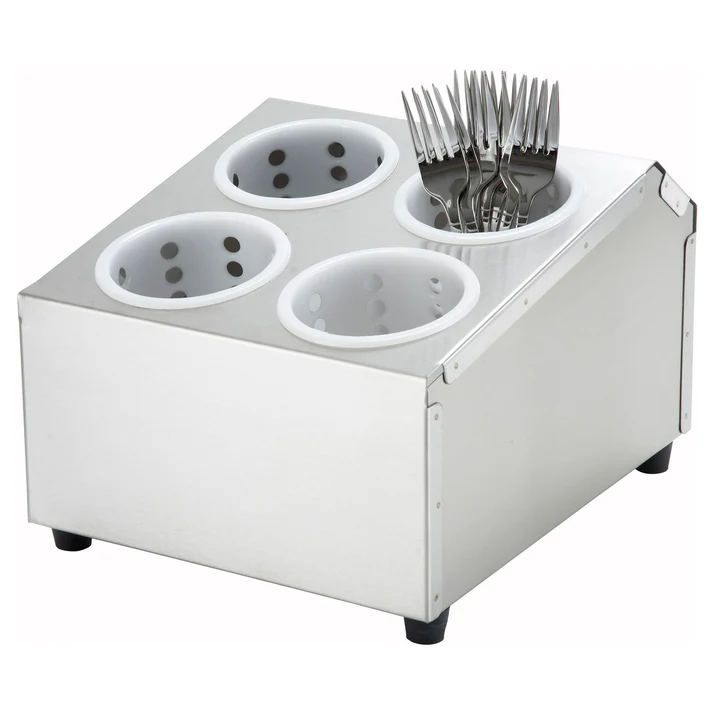 Stainless Steel Flatware Cylinder Holder, Four Holes