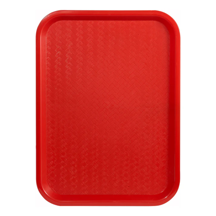  High Quality Plastic Cafeteria Tray - 14 x 18, Red