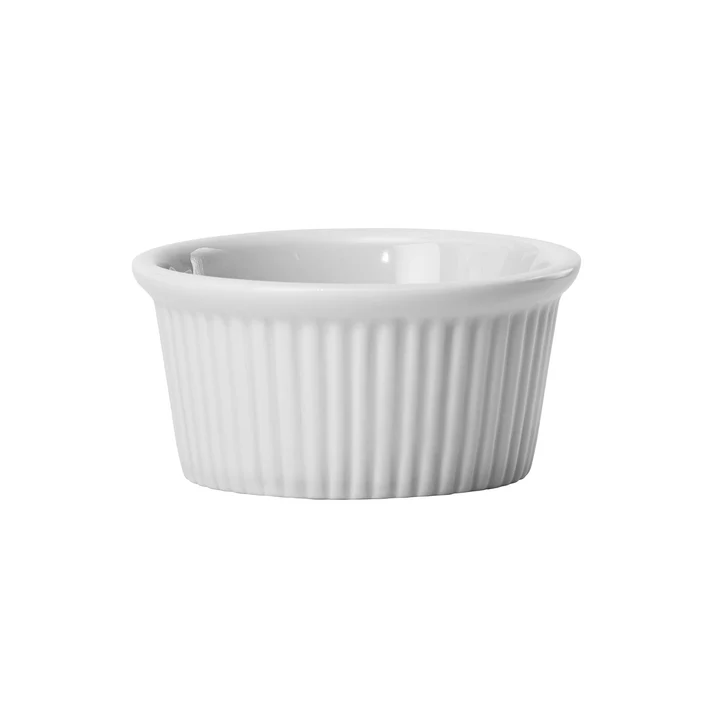 Fluted Ramekin, 4 oz. White Porcelain, - Dozen - 