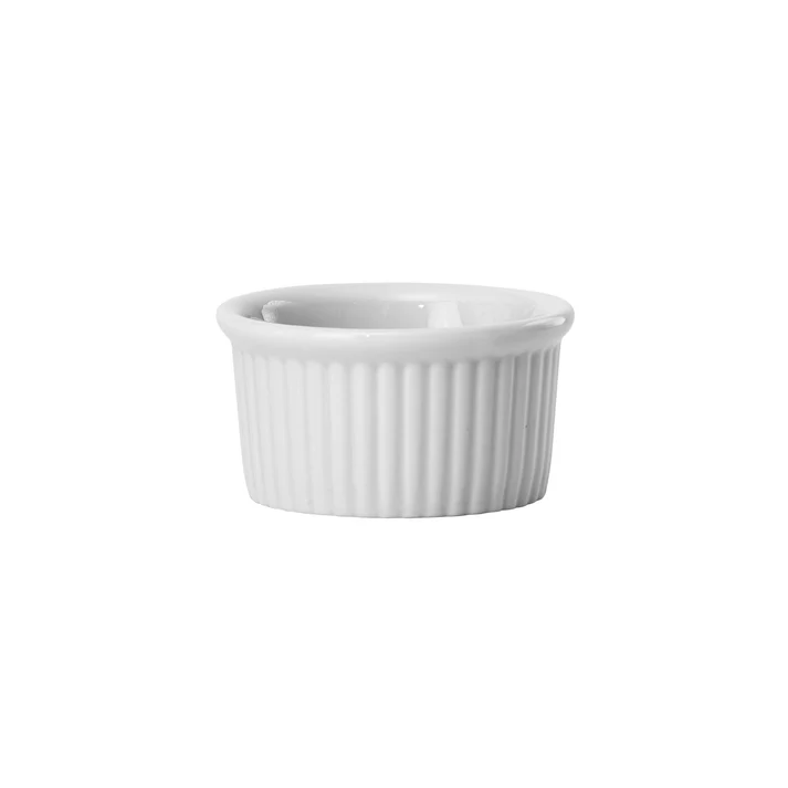 Fluted Ramekin, 1 oz, White Porcelain - Dozen - 