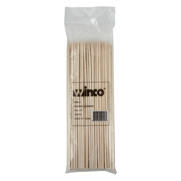 8" Bamboo Skewers, 100/bag S