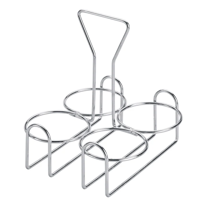 Chrome Plated 4-Ring Condiment Jar Rack