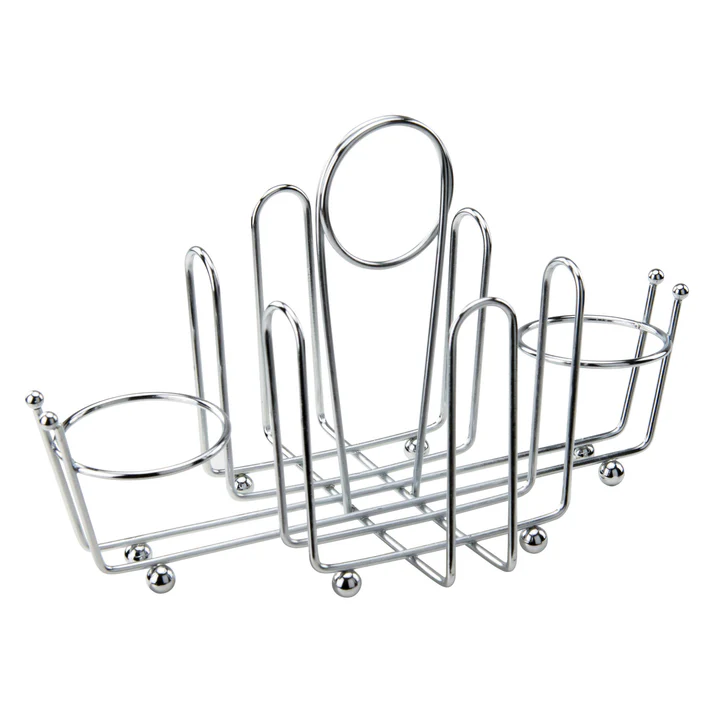 Chrome Plated Cruet Rack for Salt/Pepper Shaker &amp; Sugar Packets