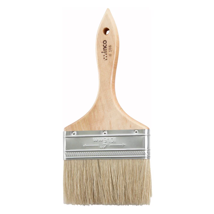 Pastry/Basting Brush with Metal Ferrule - 4" Flat