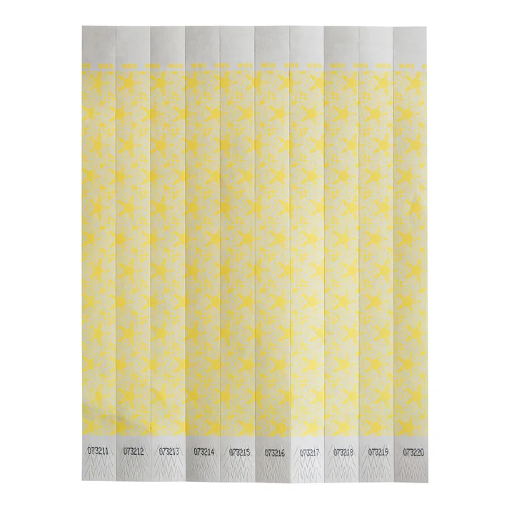 Bar Maid Waterproof Tear-Free Wristbands - Yellow Pattern (500 Pieces/Pack)