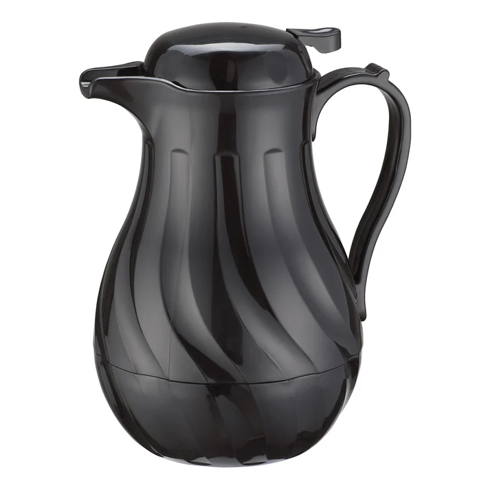  Swirl Pattern Push Button Insulated Beverage Server - Black, 64 oz