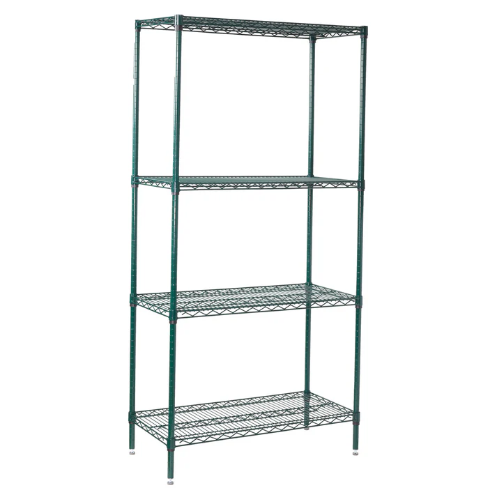 - 4-Tier Wire Shelving Set, Epoxy-Coated - 18" x 36"