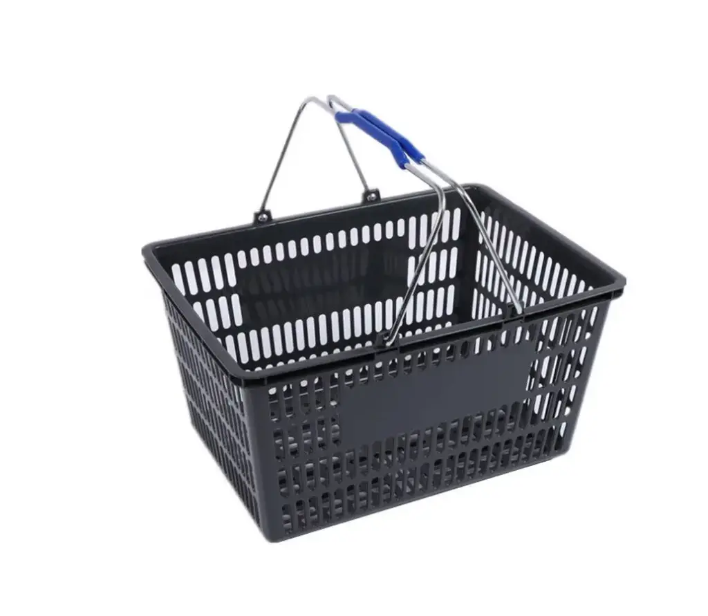 Black Plastic Grocery Market Shopping Basket