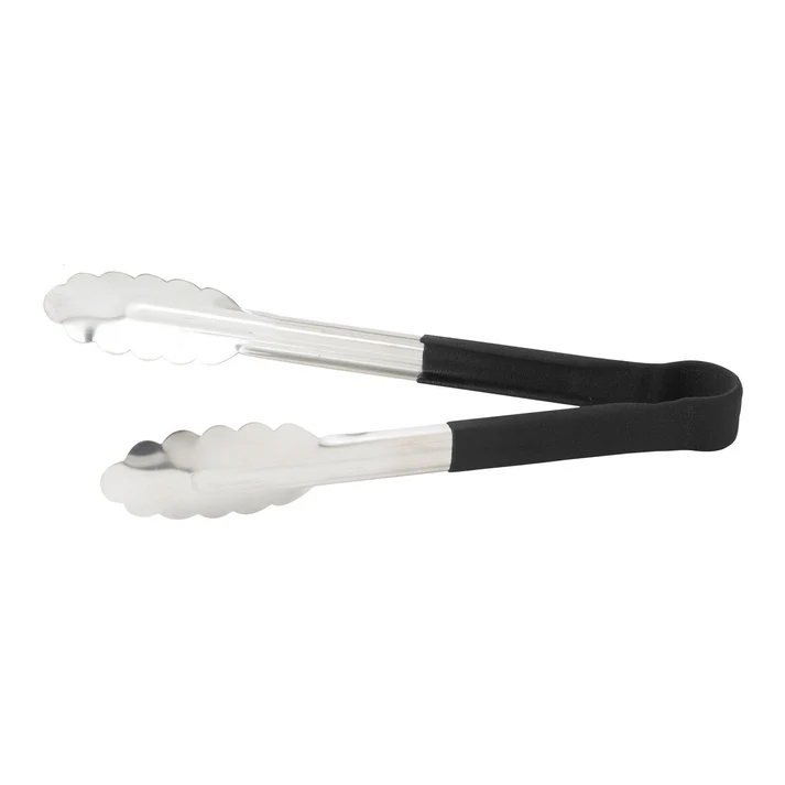 Heat Resistant Heavy-Duty Utility Tongs with Polypropylene Handle - 9", Black
