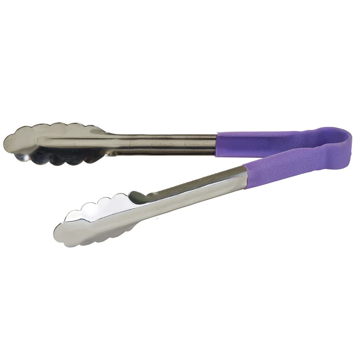 Allergen-Free Stainless Steel Utility Tongs - 12"