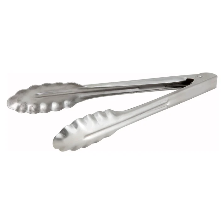 Stainless Steel Utility Tongs, Extra Heavyweight - 9"