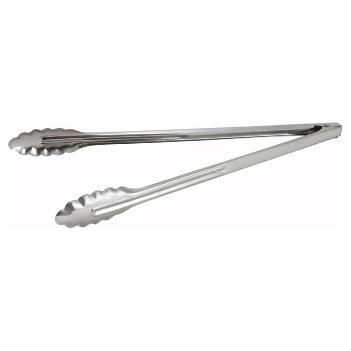 Stainless Steel Utility Tongs, Medium Weight - 16"