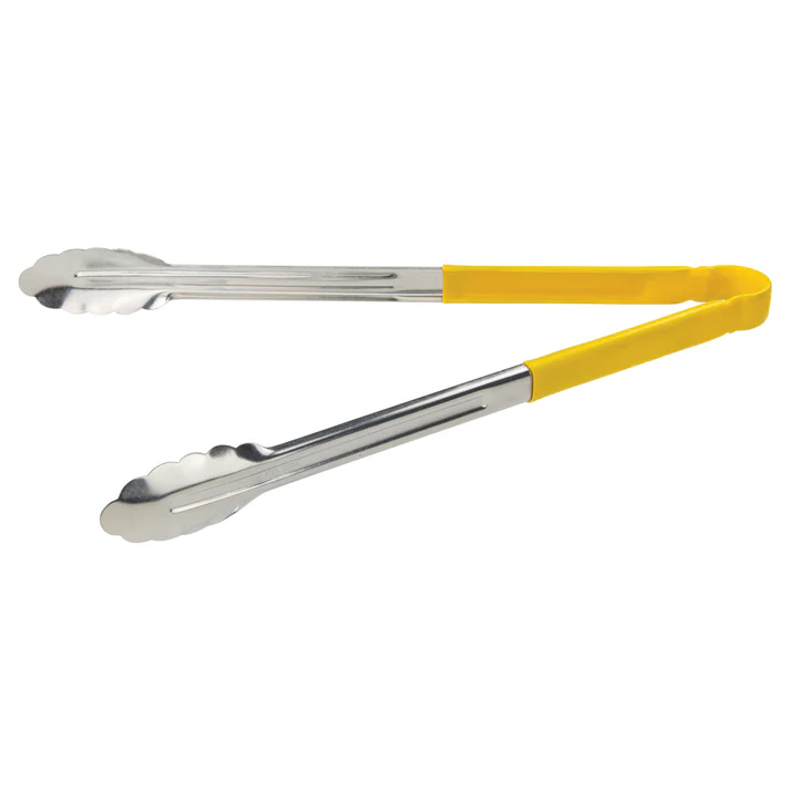 Heavy-Duty Utility Tongs with Plastic Handle - 16", Yellow