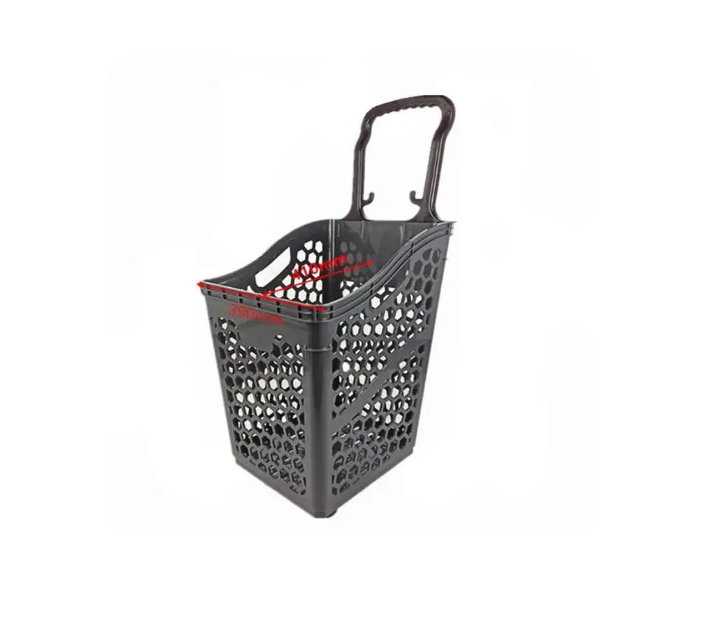 Rolling Grey Shopping Baskets