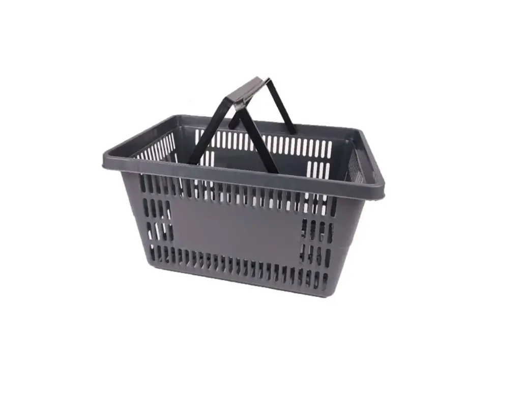Black Plastic Shopping Basket with Hand