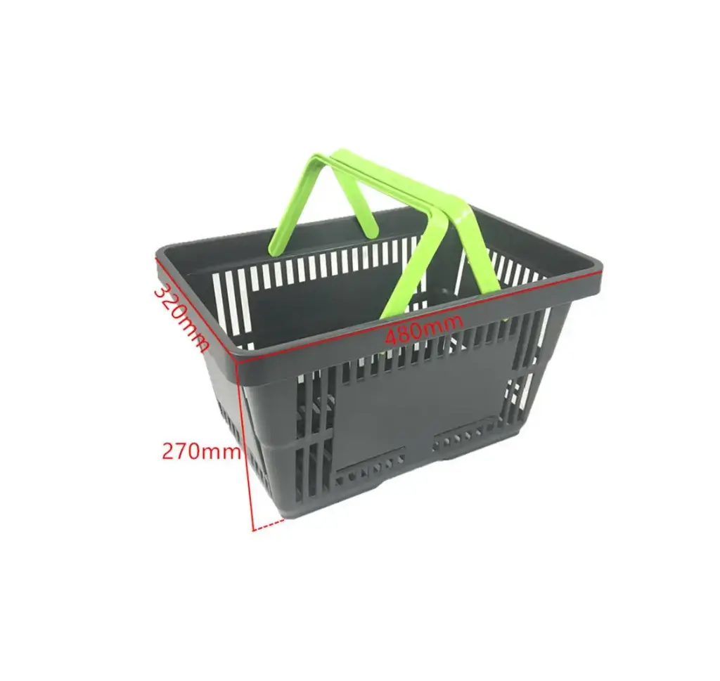 Black/Green Hand Shopping Basket