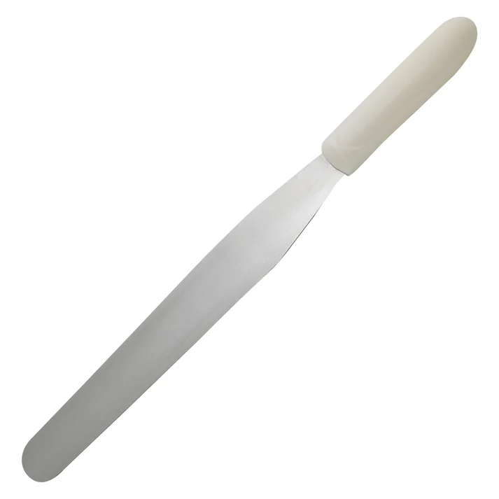  Bakery Spatula, White Polypropylene Handle - 4" x 3/4"
