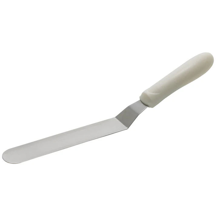 Spatula with Offset, White Polypropylene Handle - 6-1/2" x 1-15/16"
