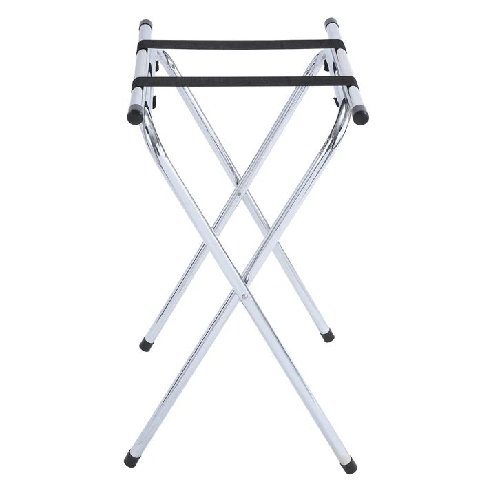  Folding Tray Stand, 31"H, Chrome Steel