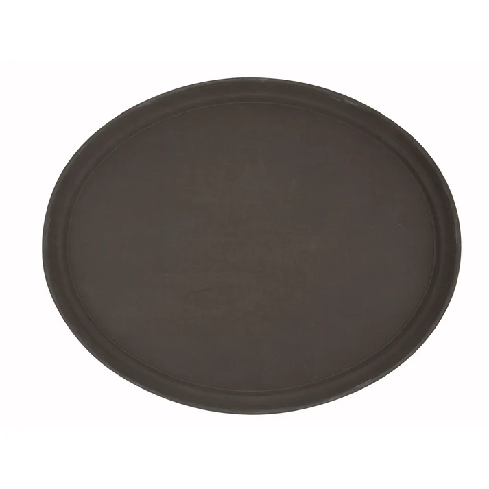 Easy-Hold 27" x 22" Oval Rubber-Lined Plastic Tray