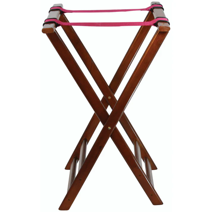 Folding Tray Stand, 32" High - Walnut
