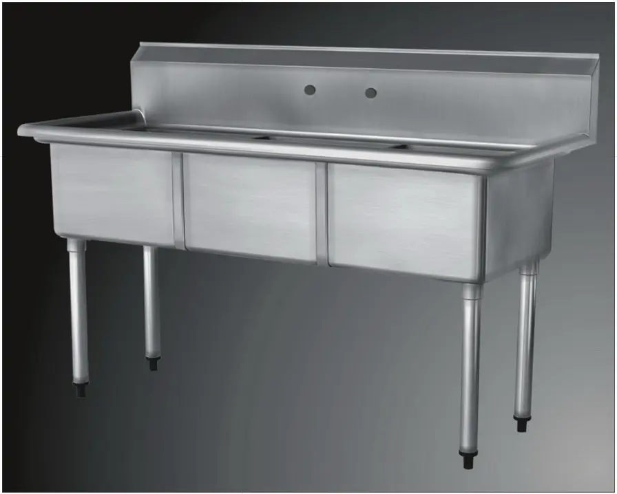 18GA.304S/S Sink, Galvanized Leg and Socket, Plastic Bullet Feet   