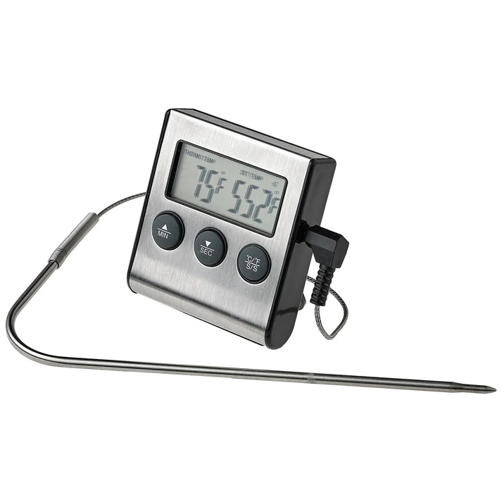  Digital Roasting Thermometer with Timer &amp; Probe
