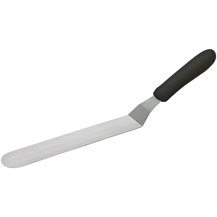 Spatula with Offset, Black Polypropylene Handle - 8-1/2" x 1-1/2"