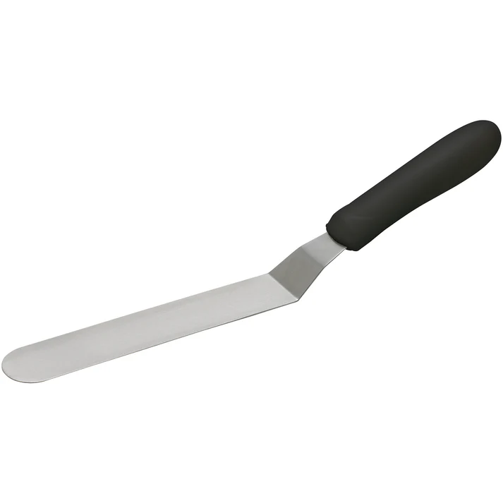 Spatula with Offset, Black Polypropylene Handle - 6-1/2" x 1-15/16"