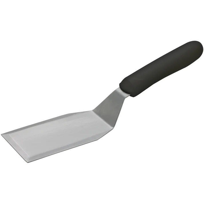  Hamburger Turner with Offset, Black Polypropylene Handle, 5-1/8" x 2-7/8" Blade
