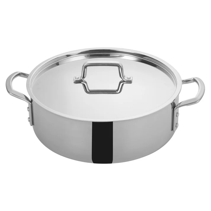  Tri-Gen Tri-Ply Stainless Steel Brazier with Cover - 12 Quart