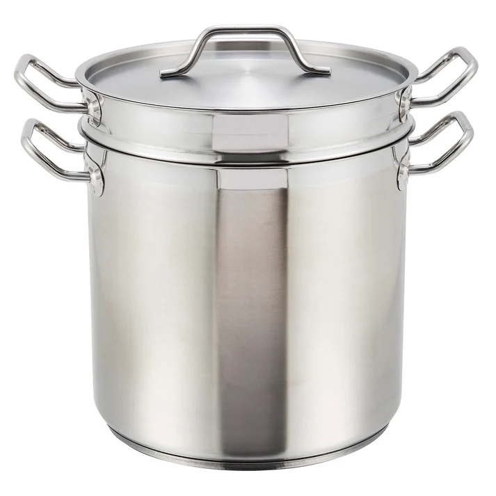 Stainless Steel Double Boiler with Cover - 16 Quart