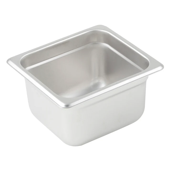 Anti-Jam Steam Pan, 23 Gauge Stainless Steel - 1/6, 4"