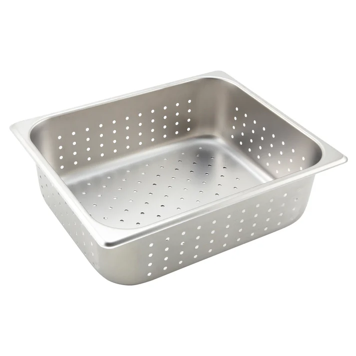Perforated Steam Pan, 25 Gauge Stainless Steel - Half, 4"