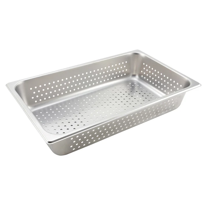 Perforated Steam Pan, 25 Gauge Stainless Steel - Full, 4"