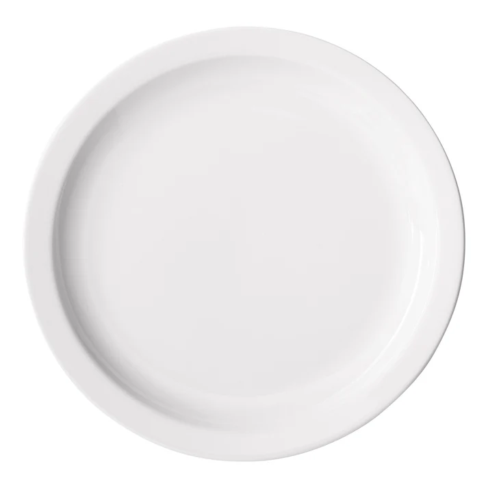 Birkhall Plate with Narrow Rim, White Porcelain, 12 Pieces/Case