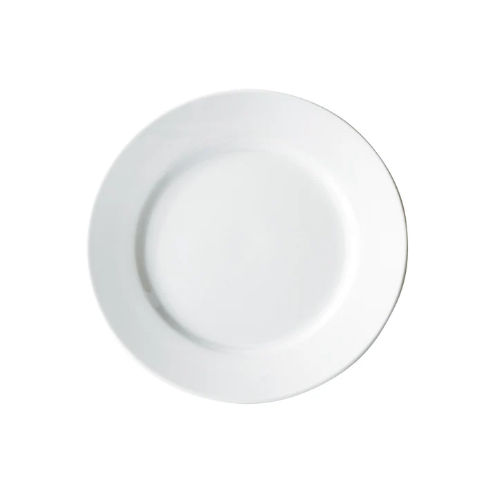 Birkhall Plate with Rolled Edge, White Porcelain, 12 Pieces/Case