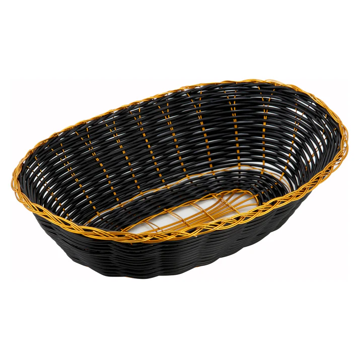 Black and Gold Poly Woven Basket 