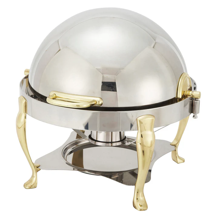 Vintage Collection 6 Quart Round Roll-Top Chafer, Extra Heavyweight
