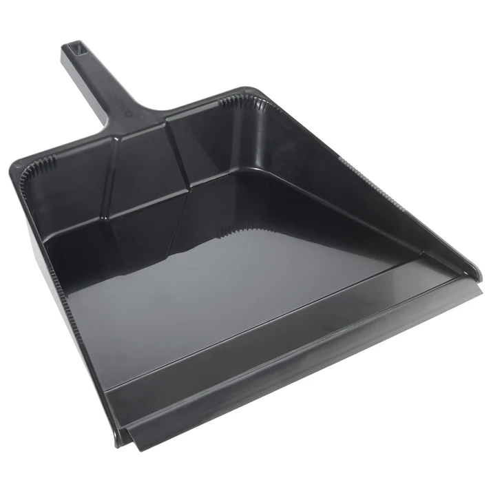 Large Dust Pan, 16” x 18” x 5-1/4”, Plastic, Black