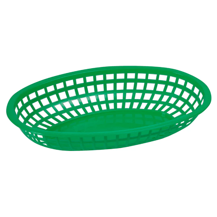 Oval Fast Food Basket - Green-
