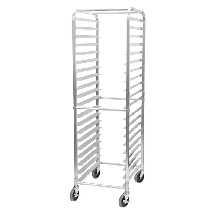 20-Tier Economy End-Load Sheet Pan Rack with Brakes - 3" Spacing
