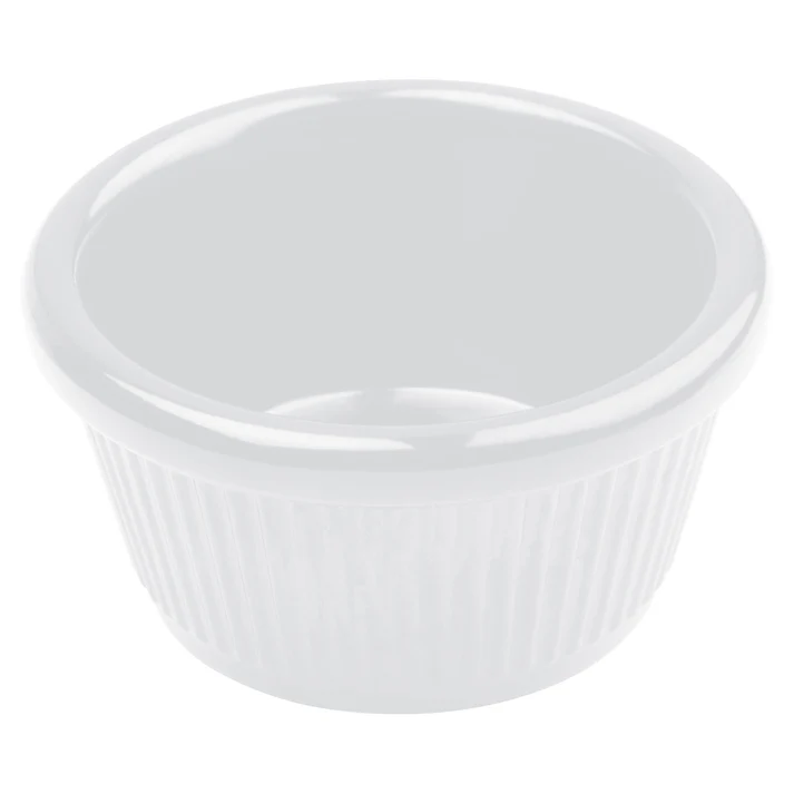Melamine Ramekin, Fluted - White, 4 oz