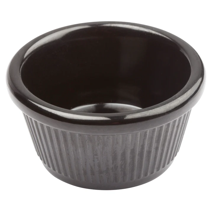 Melamine Ramekin, Fluted - Black, 1-1/2 oz
